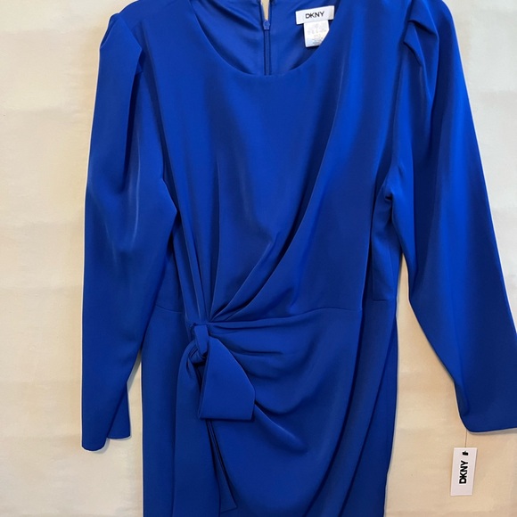 H&M Blue Ruched Wrap Sheath Dress - Picture 1 of 10